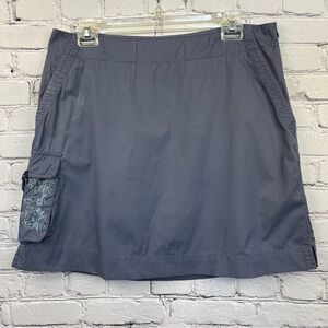 Title Nine Outdoor Hiking Skirt Embroidered Cargo Pocket Slate Blue-Gray Sz 6
